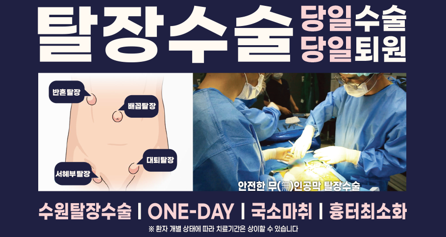 탈장수술 당일수술 당일퇴원 가능